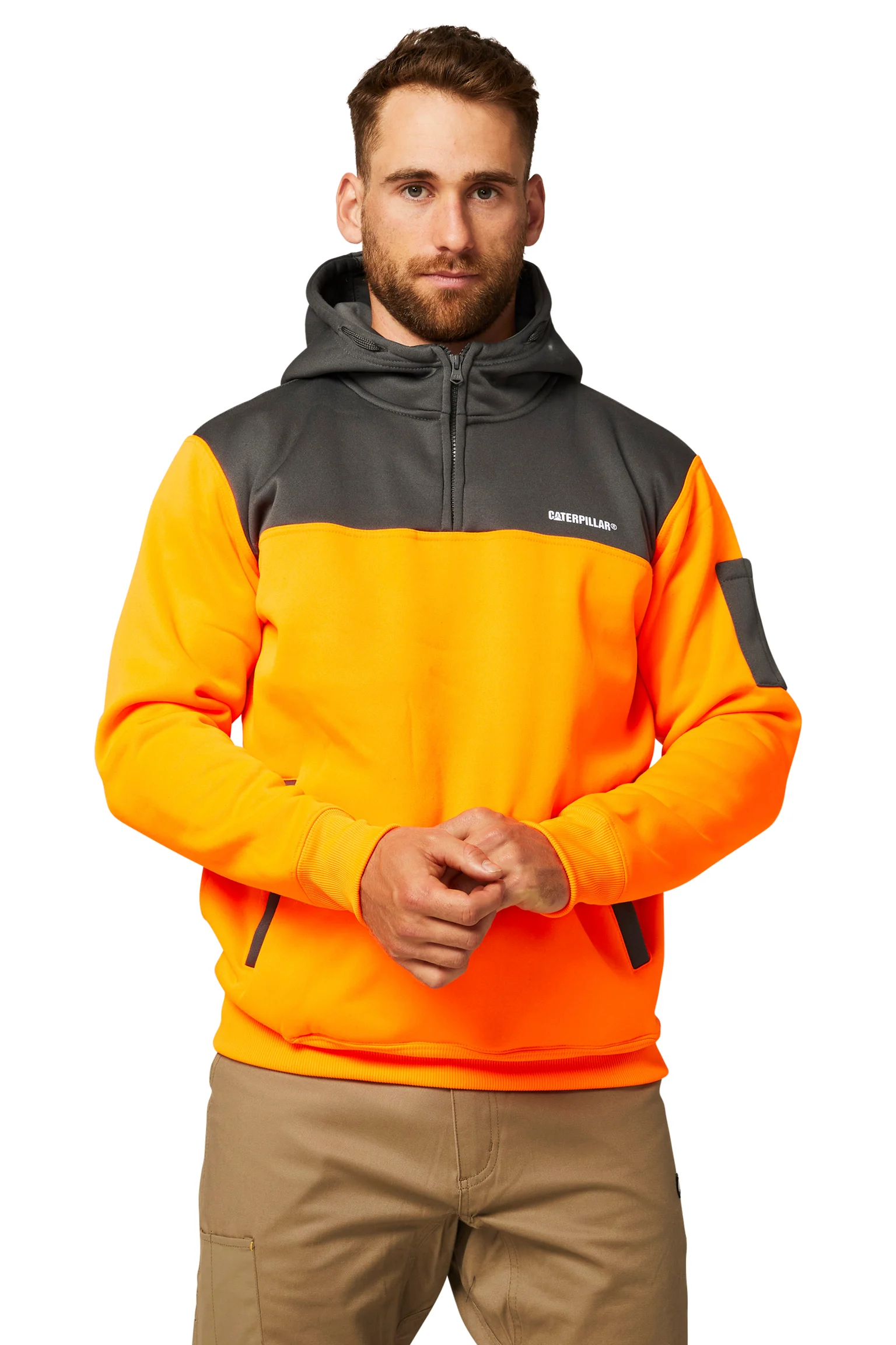 Cat 1910070 Hivis L/S Hoodie Work Wear