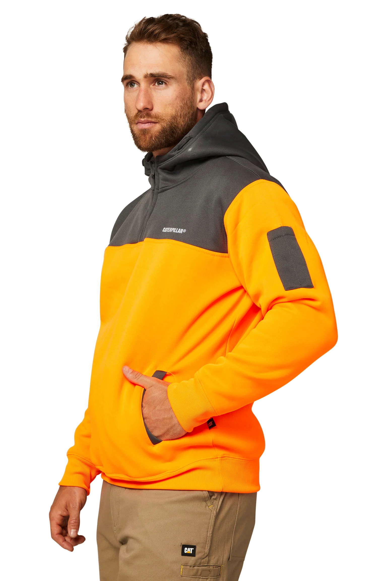 Cat 1910070 Hivis L/S Hoodie Work Wear - Image 3