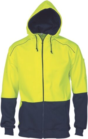 DNC3728, Hivis Contrast Piping Fleecy Hoodie