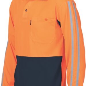Dnc3756, Hivis Cool-Breathe Printed Stripe Polo-Long Sleeve