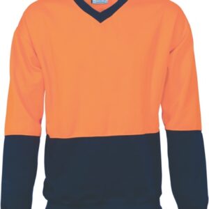 DNC3822, Hivis Two Tone Fleecy Sweat Shirt V Neck
