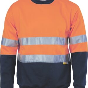 DNC 3824, Hivis Fleecy Sweat Shirt  With 3M R-Tape Crew-Neck