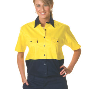 DNC3939, Ladies Hivis 2 Tone Cool-Breeze Cotton Shirt