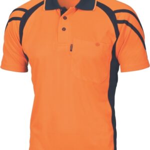 Dnc3979, Cool Breathe Stripe Panel Polo Shirt - Short Sleeve