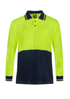 DNC 3846  HIVIS  L/S COTTON  POLO  SHIRT