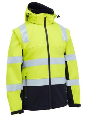 Bisley, TWO TONE HI VIS 3 IN 1 SOFT SHELL JACKET - Image 2