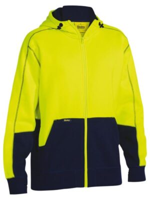 Bisley,  BK6819-1 HI VIS ZIP FRONT FLEECE HOODIE - Image 3
