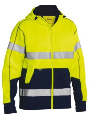 Bisley,  TAPE HI VIS ZIP FRONT FLEECE HOODIE - Image 2
