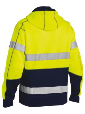 Bisley,  TAPE HI VIS ZIP FRONT FLEECE HOODIE - Image 3