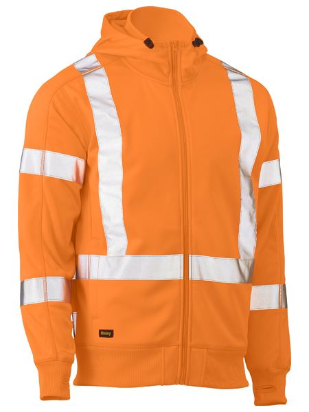 Bisley BK6819XT X-TAP HIVIS ZIP FRONT HOODIE TAPE