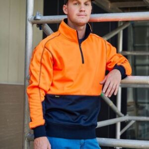 Bisley, BK6989 HIVIS FLEECE 1/4 ZIP PULLOVER JUMPER