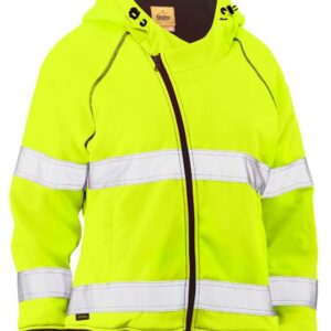 Bisley, WOMEN'S TAPED HI VIS FLEECE ZIP FRONT HOODIE