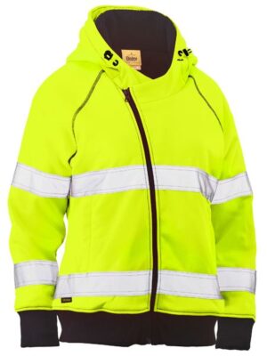 Bisley, WOMEN'S TAPED HI VIS FLEECE ZIP FRONT HOODIE