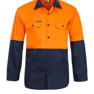 WS155 HIVIS  L/S  COTTON  WORK  SHIRT