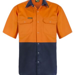 WS116  HIVIS SS COTTON  WORK  SHIRT