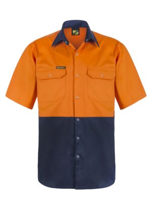 WS116  HIVIS SS COTTON  WORK  SHIRT