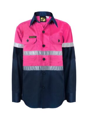 WSK125B, KIDS HIVIS CSR TAPE SHIRT-LS - Image 4