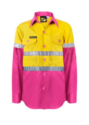 WSK125B, KIDS HIVIS CSR TAPE SHIRT-LS