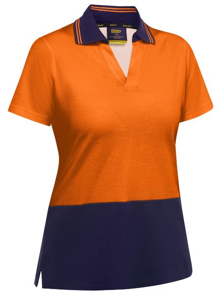 BISLEY BKL1234 WOMEN HIVIS V-NECK POLO