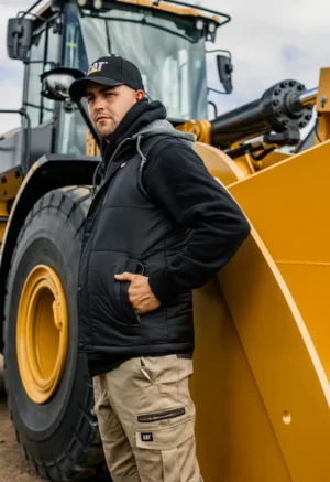 Cat 1320008  Puffer Hooded   Work  Vest